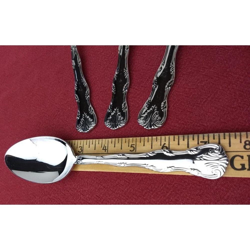 Reed & Barton VICTORIA SOUP PLACE SPOONS 18/10 Stainless Steel Flatware Lot of 4
